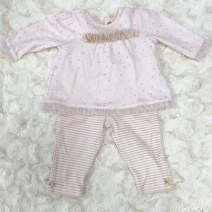Baby girl pink and gold outfit